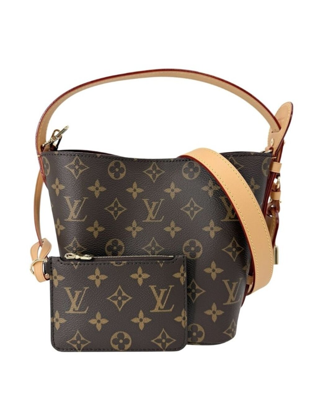 Louis Vuitton 2-Way All in BB Shoulder Bag Crossbody Monogram Canvas Brown Gold